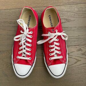 Converse All Star Casual Lo Cut Lace Up textile Sneakers Red   White Sz 11M12W